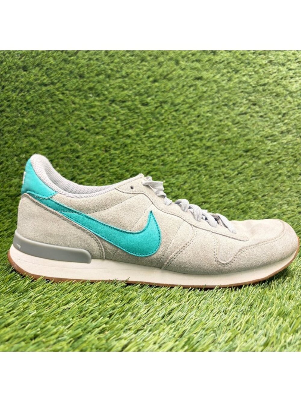 Nike Internationalist Womens Size 12 Gray Teal Athletic Running Shoes Sneakers